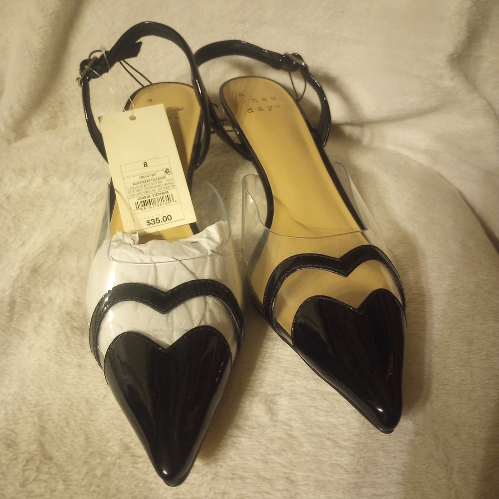A New Day Black and Clear Low Heels - Picture 4 of 4